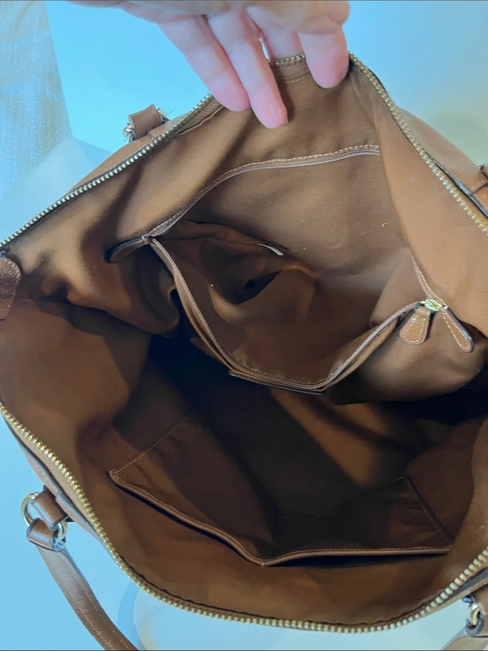 Coach Ava Saddle Brown Leather Tote with Gold Hardware